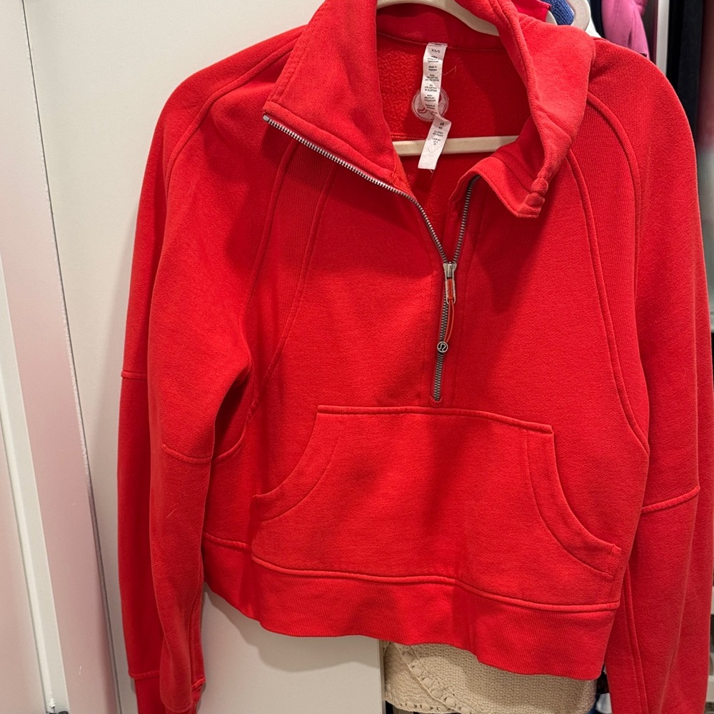 lululemon athletica Red Cowl Neck Sweater